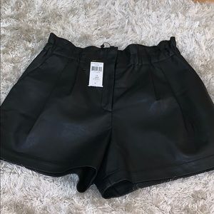 BCBGMAXAZRIA Black Faux Leather Shorts NWT Medium